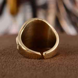 แหวนเงินและทองโบราณออกแบบตามแบบชั่วร้ายทำจากสแตนเลสสตีลแหวนทรงสามเหลี่ยมสำหรับผู้ชายเครื่องประดับแฟชั่น - Product Image 4