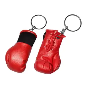 High Quality Manufacturer Custom Logo PU Leather Material Cheap Prices Boxing Gloves Keychain