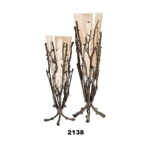 Vase en verre en aluminium bronze pour la décoration de la maison lot de 2 pièces - Product Image 1