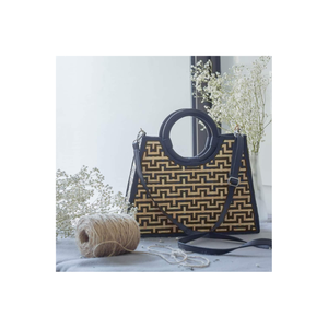 Sacs en rotin tressé pour femmes, style classique avec poignées, artisanat naturel, taille personnalisée, fabriqué au Vietnam - Product Image 2