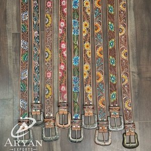 Cinturón de cuero de vaca mecanizado a mano de fabricante profesional de marca superior para hombres y mujeres cinturones ajustables de alto grado genuino de vaca - Product Image 1