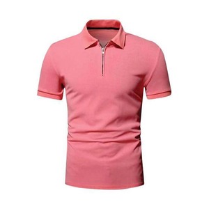 Polo manches courtes zippé pour homme Logo personnalisé et couleur en coton respirant Taille Plus Vêtements pour homme Polos - Product Image 1