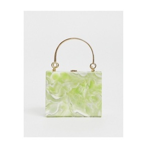 Sac de luxe en résine pochette de soirée pour femmes sac à main à paillettes pour mariage fête bal avec feuille de fleur unique - Product Image 6