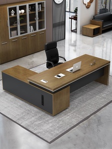 Bureau de direction en bois confortable en forme de L, écologique, extensible, poste de travail d'angle pour ordinateur, mobilier de bureau à domicile - Product Image 3