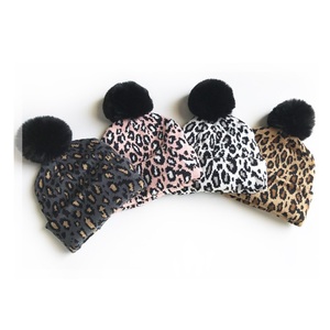 New Fashion Leopard Print Beanie <b>Hat</b> Custom Patch Women Winter <b>Hats</b> Beanies With <b>Pom</b> <b>Pom</b> jacquard beanie <b>for</b> men - Product Image 3