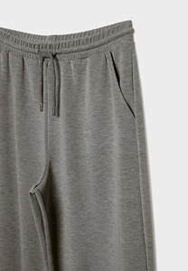 Conjunto de chándal de salón gris para mujer, sudadera informal de gran tamaño con pantalones con cordón - Product Image 6