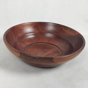 Bol de rangement rond en bois de Sheesham à finition lisse, diamètre 6 pouces x hauteur 2,5 pouces, jetable pour servir la salade, à des fins décoratives - Product Image 1