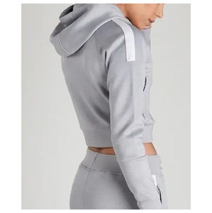 เสื้อฮู้ดครอปแขนยาวผู้หญิง ผ้าฝ้าย/ใยไผ่ รุ่นใหม่ปี 2026 ระบายอากาศได้ดี คอปกแบบฮู้ด ผ้าแคนวาส - Product Image 2