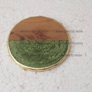 Vente chaude Nouveau Style Le Plus Populaire Résine Bois Meilleur Coaster Pièce Bois Naturel et Résine Meilleur Coaster Moderne Pierre Coaster - Product Image 2