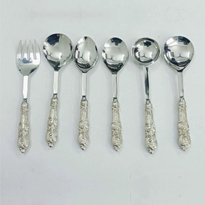 Top Design Acier Inoxydable Lot De 4 Couverts Couverts Cuillère Couteau Fourchette Utilisé Dans La Cuisine De Table Prix De Gros Or Fini - Product Image 5