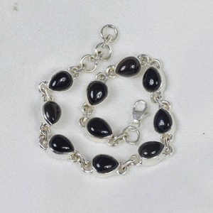 <b>Solid</b> 925 Sterling <b>Silver</b> Gorgeous Black Onyx Pear Shape Gemstone Handmade Fine <b>Silver</b> <b>Bracelet</b> Jewelry Sterling <b>Silver</b> Jewelry - Product Image 3