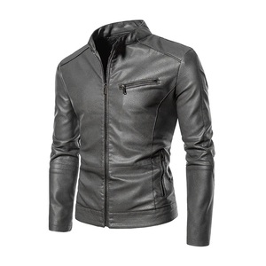 Best Price Custom Winter Men's Leather <b>Jacket</b> with Stand Collar Reversible & Windproof Made in Pakistan - Product Image 5