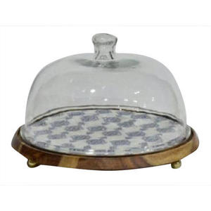 Christmas Party Decoration Natural Finishing Birthday And Wedding <b>Cake</b> Server <b>Stand</b> <b>With</b> <b>Glass</b> <b>Dome</b> - Product Image 5