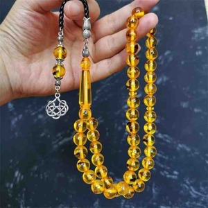 Elegante Kehribar ámbar Tasbih 99 cuentas para oración diaria musulmana Dhikr islámico práctica espiritual adoración y meditación consciente - Product Image 1