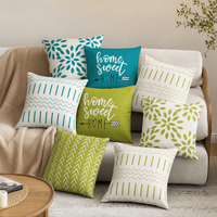 Funda de Almohada Rústica Estilo Granja, Funda Decorativa de Poliéster Suave con Letras 'Home Sweet Home' para Sofá
