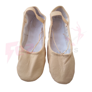 Chaussures de Ballet pour femmes, pantoufles de danse souples, en cuir véritable - Product Image 3