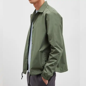 100% Polyester Men's Long Sleeve Button <b>Coach</b> Jacket Custom Logo Lightweight Windbreaker Streetwear Outdoor Breathable Print - Product Image 2