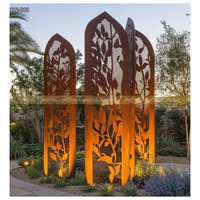 Sculpture d'art écologique en acier inoxydable architectural, finition rouille naturelle, artisanat en métal pour l'extérieur