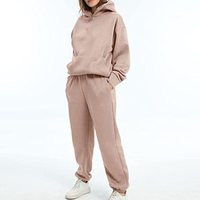 Ensemble de survêtement en molleton 100% coton de haute qualité pour femmes, taille plus, coupe ajustée, à capuche, designs personnalisés - Style sportif streetwear hiver