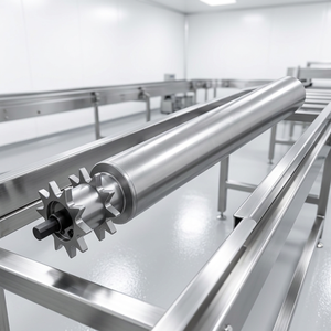 Rodillo Transportador de Alta Capacidad Accionado por Cadena de Rodillos Dentados para Sistema de Automatización de Almacenes Industriales, Tubería de Acero - Product Image 1