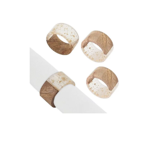 Anneaux de serviette en bois de résine époxy usine en gros pas cher prix conception de paillettes de résine de bois porte-mouchoirs design classique - Product Image 1