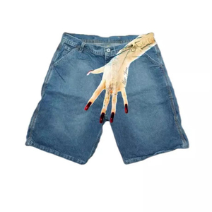 Hip Hop imprimé Denim Shorts hommes High Street marque de mode Shorts décontractés meilleur fournisseur 2025 - Product Image 4
