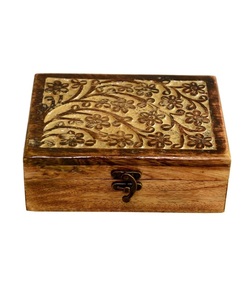 Joyero antiguo hecho a mano con grabado de madera tallado a mano para mujer, joya para hombre, decoración del hogar (árbol de la vida de 7 "x 5" x 2,5 ") - Product Image 3