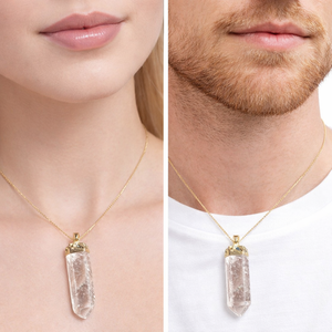 Pendentif en quartz clair naturel de haute qualité, pointe de cristal non polie, chakra de guérison, pierre énergétique, collier gravé 40-50 mm - Product Image 3