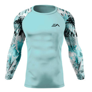 Camiseta de Protección Solar de Manga Larga de Alta Calidad, Transpirable y Ecológica, de Spandex/Poliéster, con Diseño Personalizado para Hombre, al por Mayor - Product Image 1