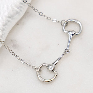 Horse Shoe <strong>Bracelet</strong> Rose Gold Plated 925 Sterling Silver <strong>Snaffle</strong> Horse Bit <strong>Bracelet</strong> - Product Image 4