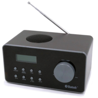Radio FM de bureau en bois compatible avec les cartes USB et SD, horloge analogique-numérique