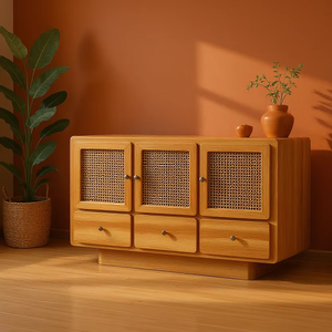 Aparador de Madera de Teca Real de Diseño Antiguo Moderno de Mediados de Siglo, Muebles para el Hogar Hechos en Indonesia para Sala de Estar, Comedor y Cocina - Product Image 1