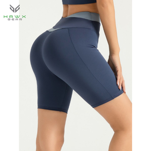 Pantalones cortos deportivos de verano de zona transfronteriza de alta elasticidad para mujer, pantalones de Fitness informales a juego de colores sólidos, ropa de Yoga desnuda media - Product Image 3