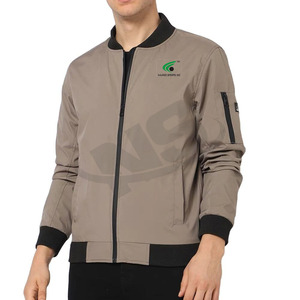Blouson aviateur de haute qualité pour hommes couleur unie hiver chaud col montant Streetwear fermeture éclair veste personnalisée pour hommes - Product Image 4