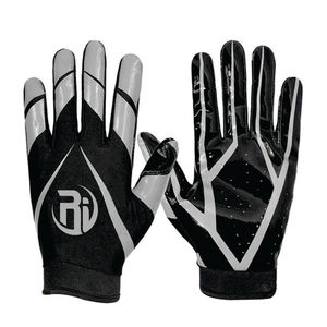 Vente en gros de haute qualité Super Sticky American Football Wide Récepteur Gants Doigt complet en cuir synthétique Logo personnalisé Fielding - Product Image 6