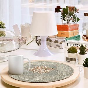 Handcrafted Classic round <b>Beaded</b> <b>Placemats</b> for Dining Table for Wedding Christmas & Family Gatherings Parties - Product Image 1