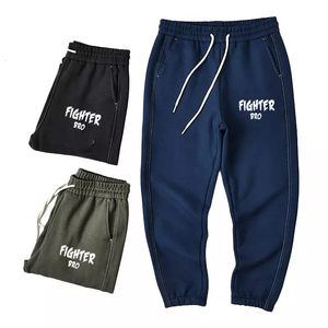 Pantalones para hombre de tejido de algodón y felpa, transpirables, cálidos, suaves, ideales para ropa deportiva, gimnasio, entrenamiento y estilo de vida informal diario. - Product Image 4