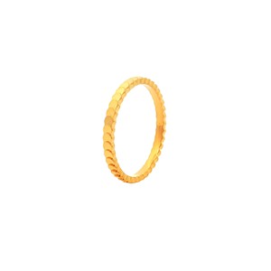 (Prix correspond uniquement au coût du travail) Bague de fiançailles et de mariage pour femme en or jaune 18K 22K 24K, 2,14g, fine et élégante, bande pour amoureux, Au916 - Product Image 4