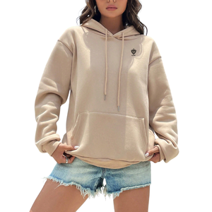 Sweat à capuche oversize en molleton de coton pour femme avec poche kangourou, respirant, décontracté, coupe ample, streetwear d'hiver, manches longues - Product Image 1