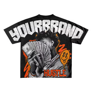 Custom Manufacturer Heavyweight Distressed 100% Cotton 250 Gsm Cropped Boxy Fit T-Shirt Oversized Boxy Drop Shoulder T-Shirt - Product Image 5