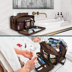 Trendy Leather Cosmetic Bag Modern Travel <b>Makeup</b> Pouch, Fashion Toiletry <b>Organizer</b>, Compact Beauty <b>Case</b> for Ladies - Product Image 6