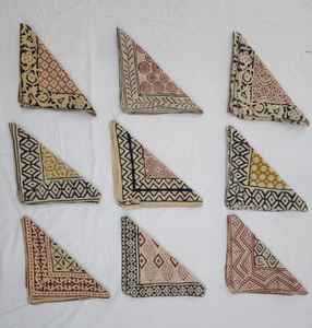 Ensemble de 9 bandanas en coton biologique imprimés à la main, foulards bohèmes, bandeau d'été, cravate pour le cou, accessoire pour cheveux, léger - Product Image 5