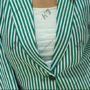 เสื้อเบลเซอร์ผ้าขนสัตว์สีเขียวขาวแบบกระดุมเดียวสำหรับผู้หญิง ขายส่ง - Product Image 4