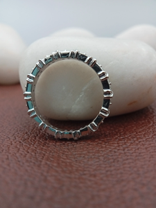 Banda de boda de eternidad completa Original de oro de 14 quilates, joyería fina, forma de curva infinita, corte VVS Moissanite Lab Diamond para fiestas - Product Image 5