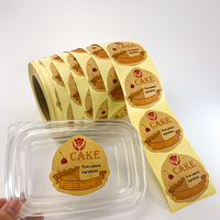 Rouleau d'étiquettes autocollantes en papier Kraft fait à la main, sac alimentaire pour gâteau personnalisé