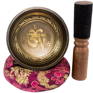 Pure <b>Brass</b> Tibetan Singing Bowl Carved Mindfulness Prayer <b>Instrument</b> for Stress Relief and Meditation with custom size, design - Product Image 2