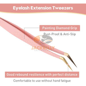 Accessoires de cils de haute qualité en acier inoxydable pointu ensemble de pincettes antistatiques de précision pour cils de bricolage professionnels - Product Image 4