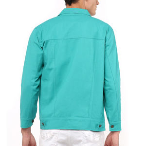 Veste en jean extensible pour homme, couleur unie, streetwear, manches longues, décontractée, boutonnée, légère, respirante, écologique pour - Product Image 2