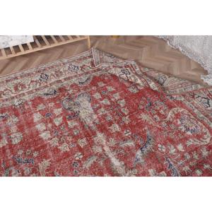 Alfombra Vintage, Alfombra de Pasillo de 0.7x12.8 pies, Alfombra de Lana Roja y Azul - Product Image 5