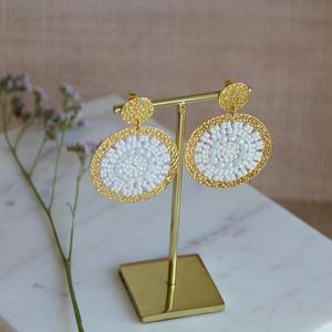 Stainless Steel Jewelry <b>Earrings</b> Bohemian Vintage <b>Handmade</b> 18K Gold Drop <b>Earrings</b> Beads for <b>Earrings</b> BY HF CRAFTS - Product Image 1